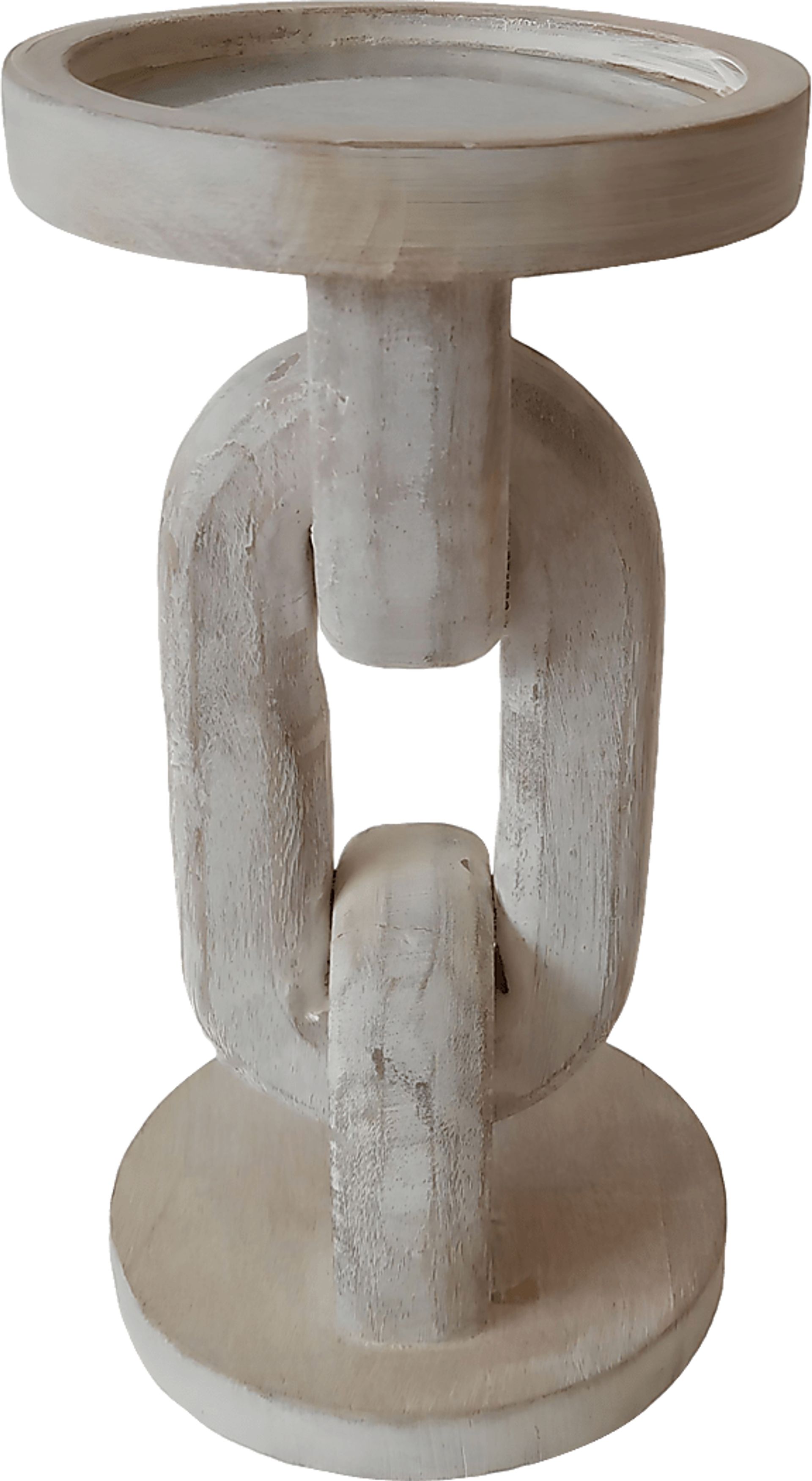 Glenancoe White 8 in. Pillar Candle Holder - Image 1