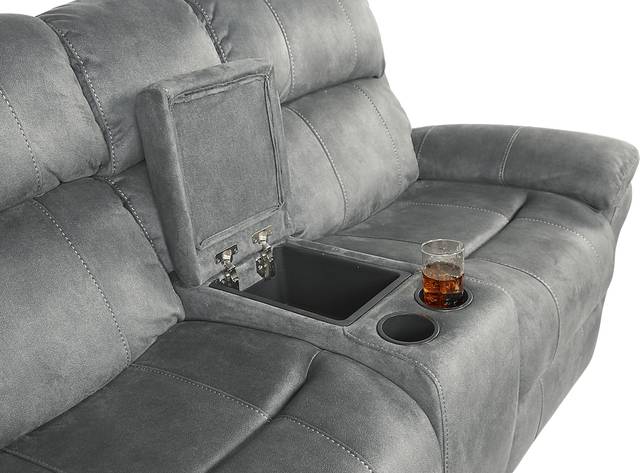 Glendale Charcoal Power Reclining Console Loveseat - Thumbnail - Image 3