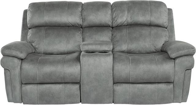 Glendale Charcoal Power Reclining Console Loveseat - Thumbnail - Image 1