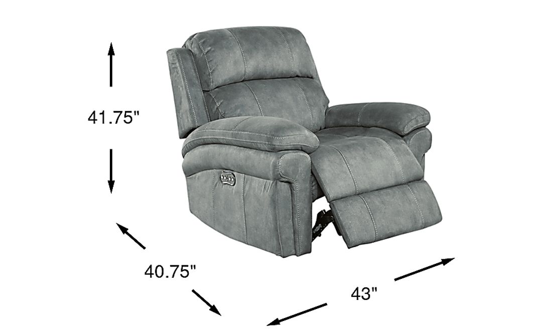 Glendale Place Charcoal Dual Power Recliner