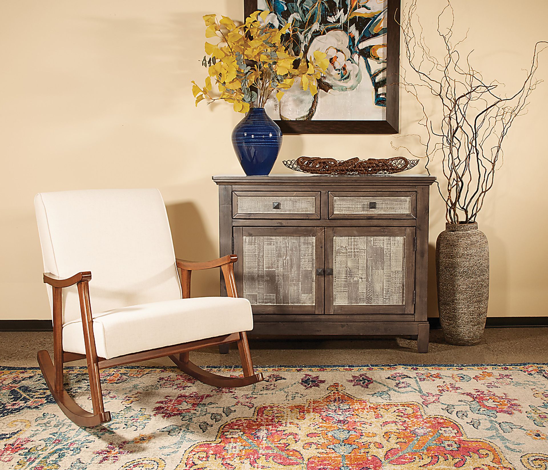 Glengyle White Dark Wood Rocker - Image 3