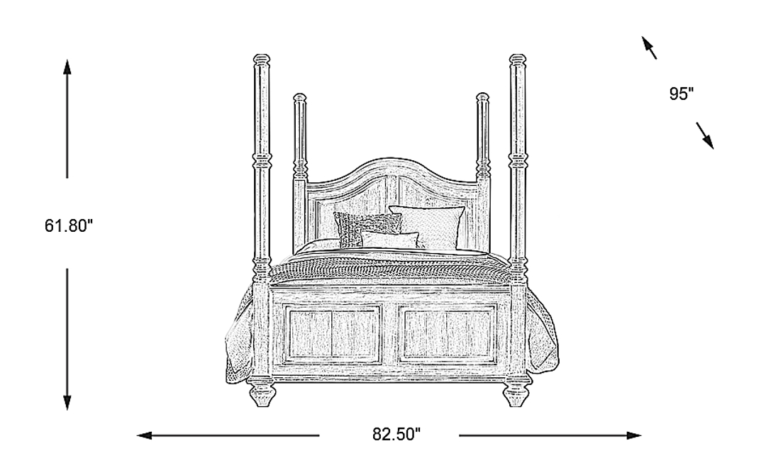 Glenira Lane Brown 3 Pc King Poster Bed