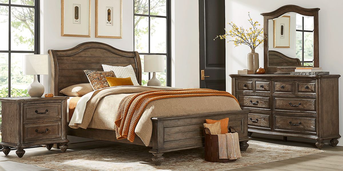 Glenira Lane 5 Pc Light Brown Wood King Bedroom Set Rooms To Go