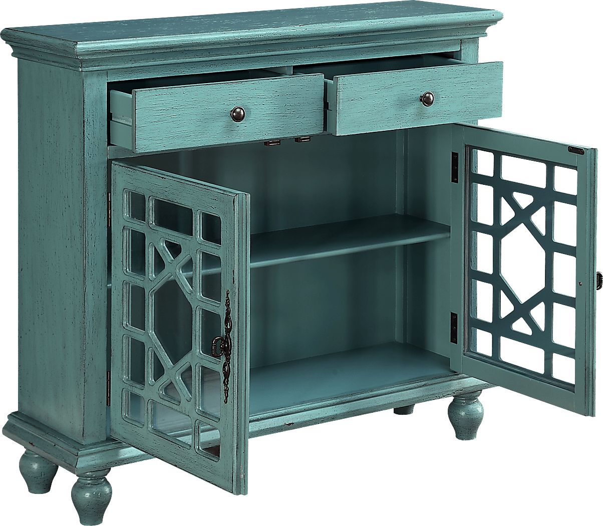 Glenna Teal Accent Cabinet Rooms To Go   Glenna Teal Accent Cabinet 26037095 Alt Image 2