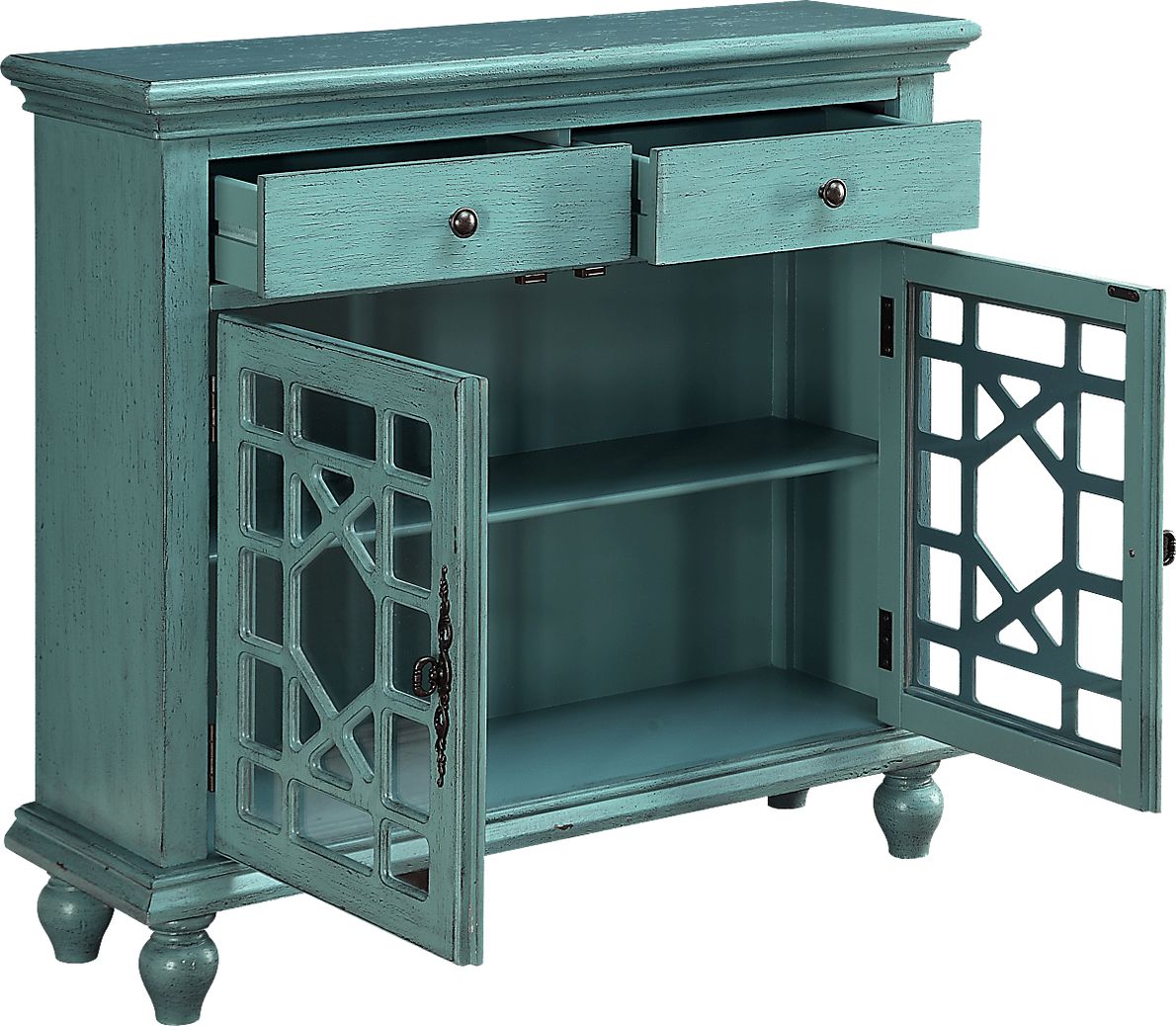 Glenna Teal Accent Cabinet