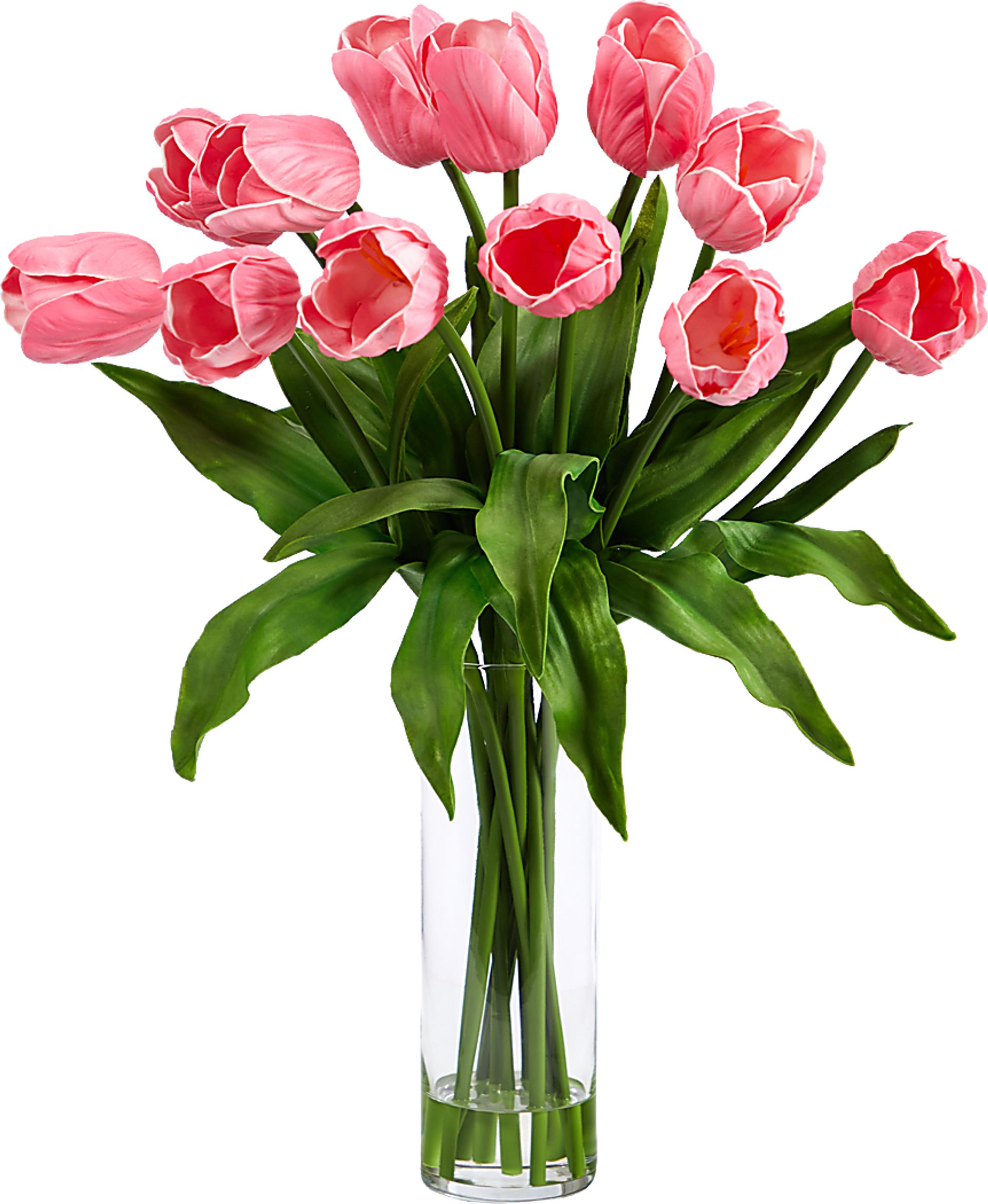 Glennan Pink Floral Arrangement with Vase - Image 1