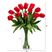 Glennan Red Floral Arrangement with Vase