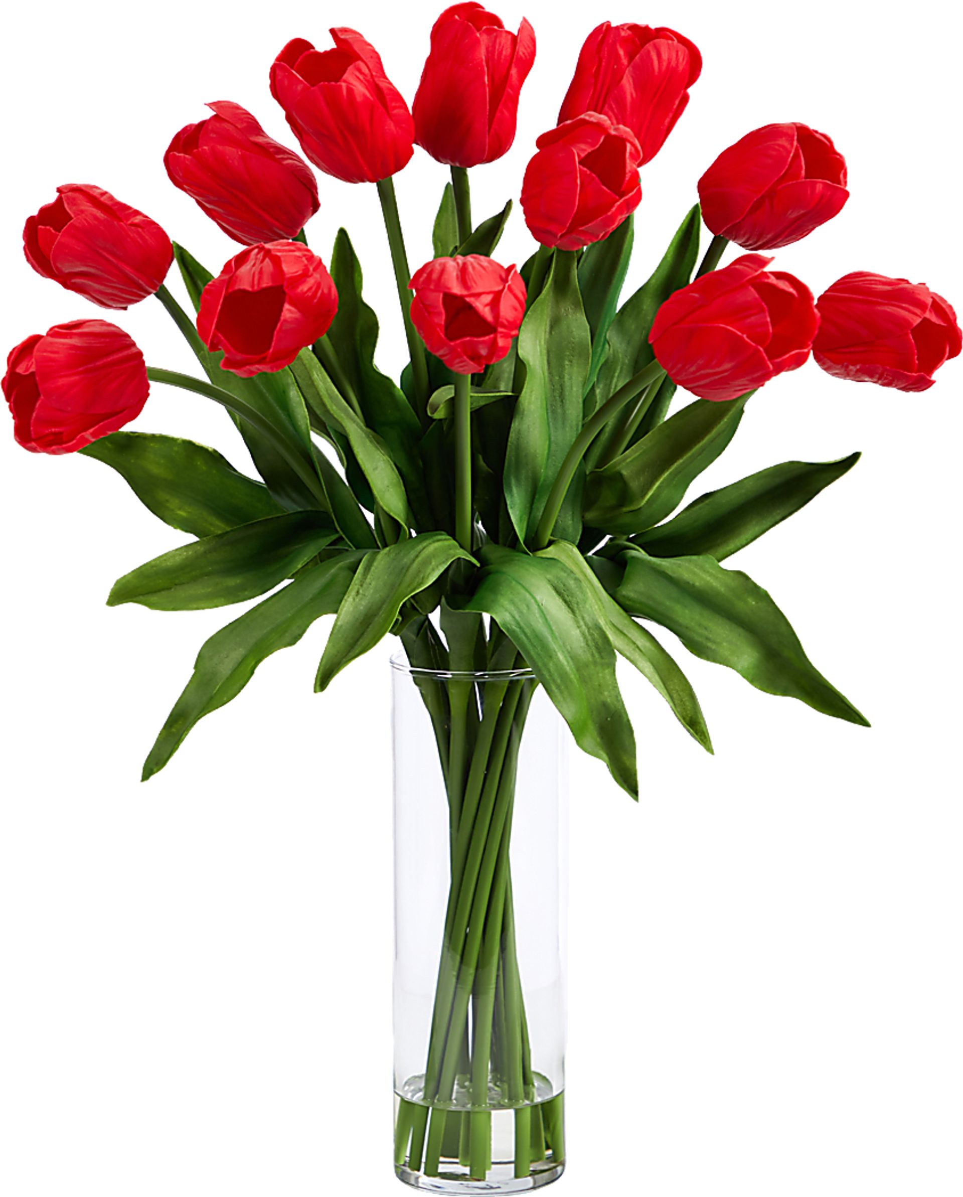 Glennan Red Floral Arrangement with Vase - Image 1