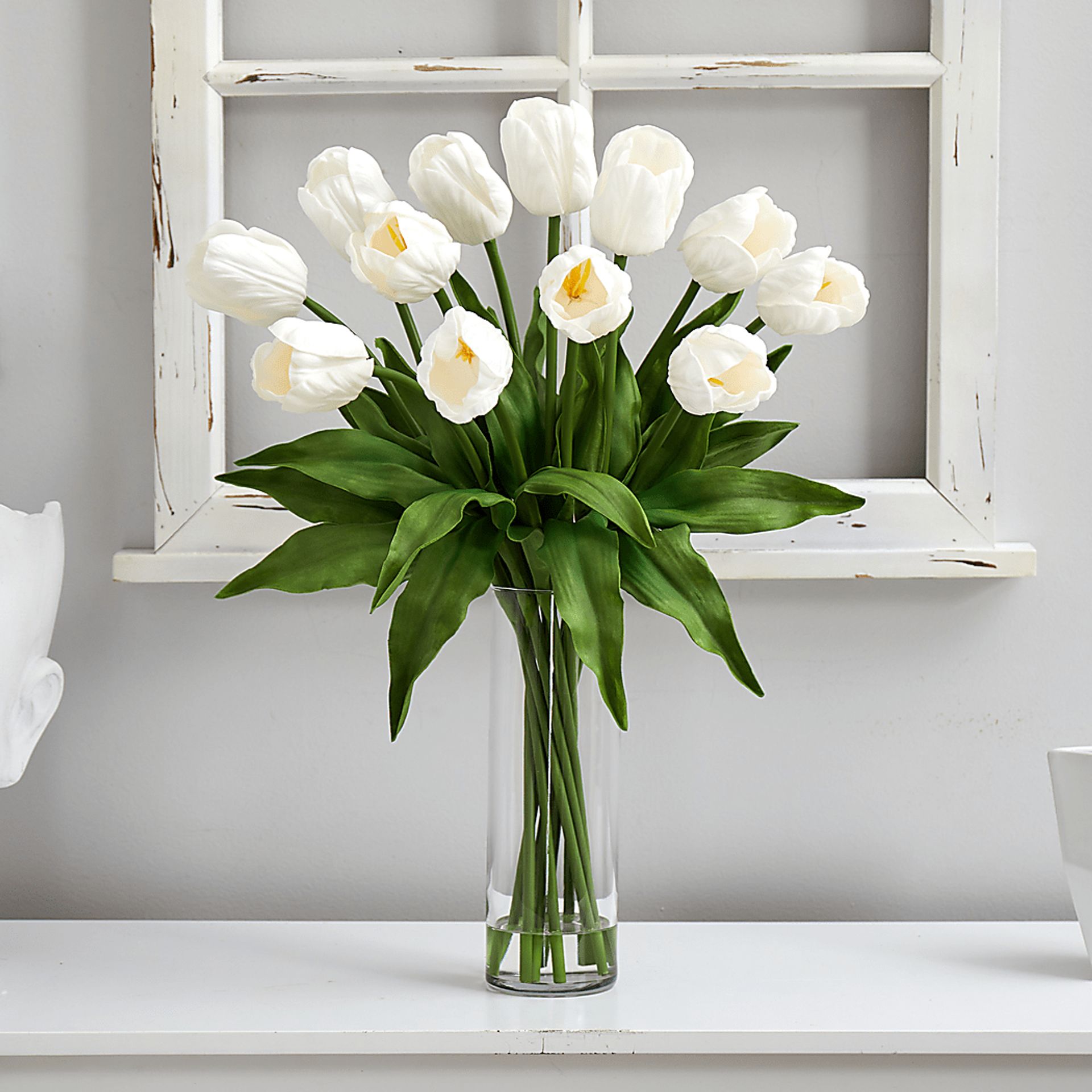 Glennan White Floral Arrangement with Vase - Image 3