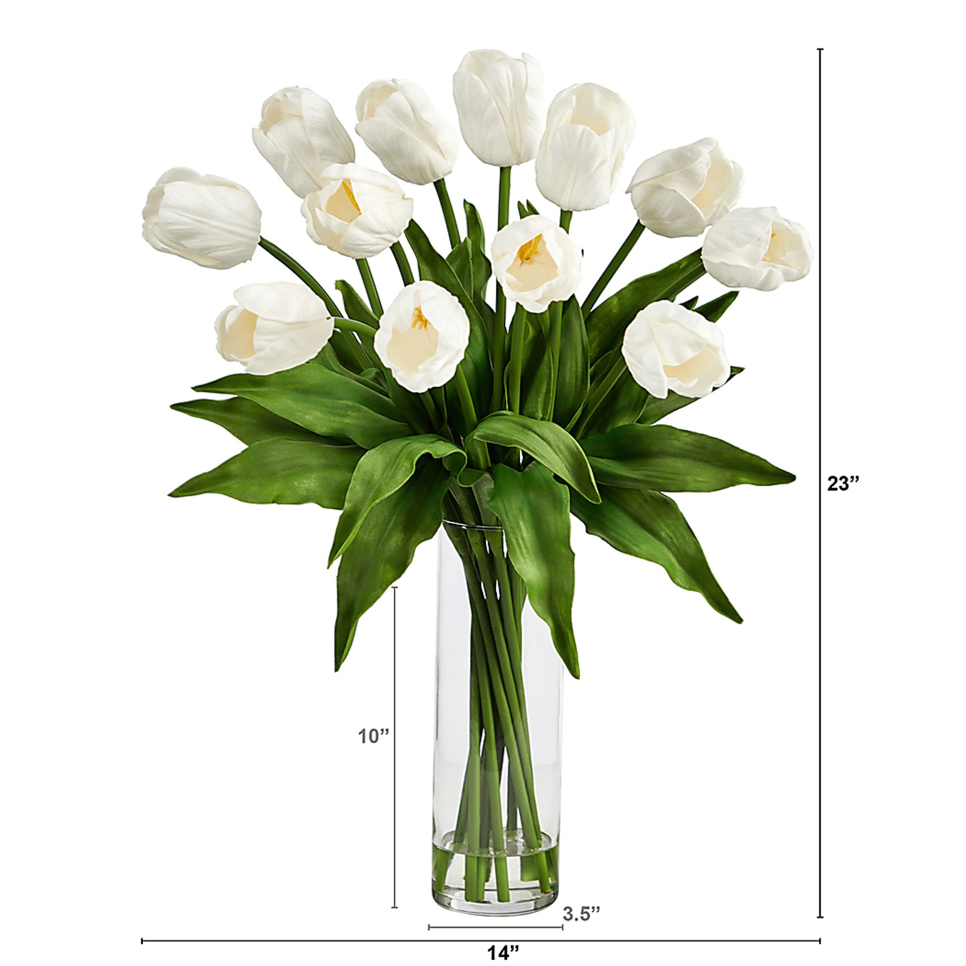 Glennan White Floral Arrangement with Vase - Image 4