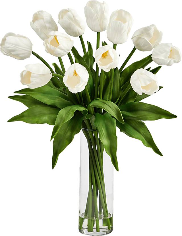 Glennan White Floral Arrangement with Vase - Thumbnail - Image 1