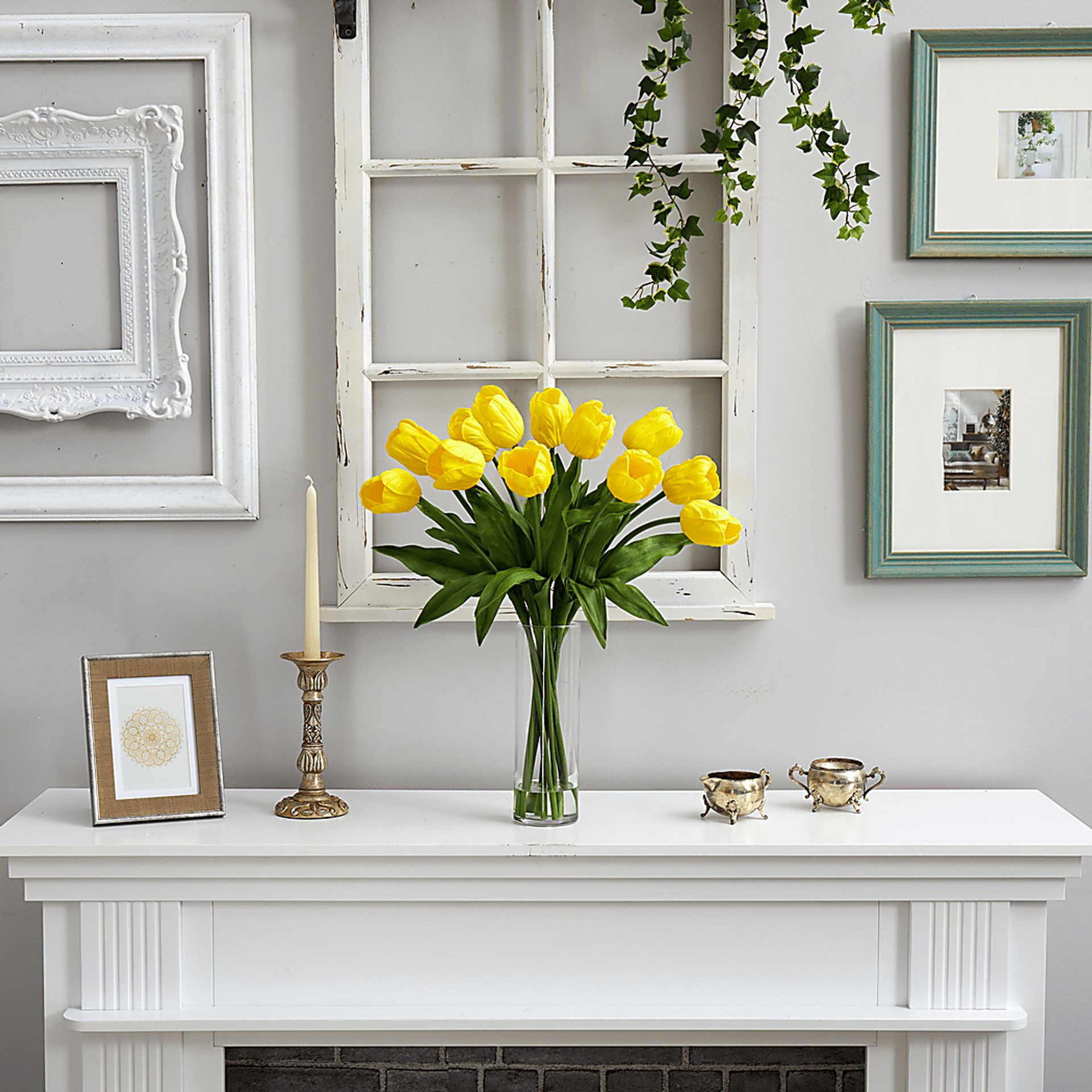 Glennan Yellow Floral Arrangement with Vase - Image 2