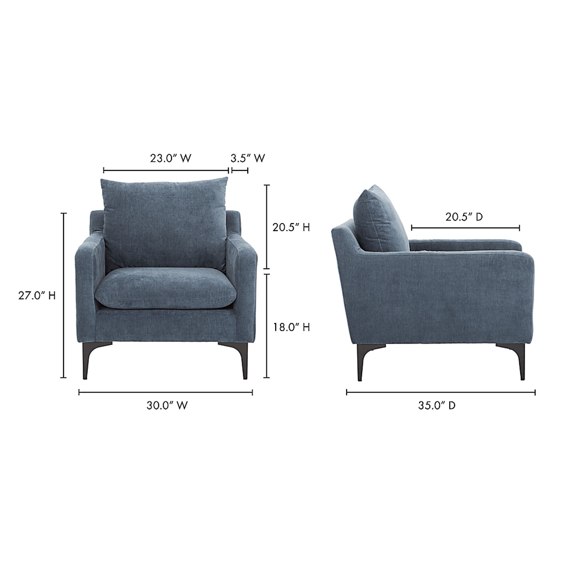 Glenroy Blue Accent Chair - Image 7