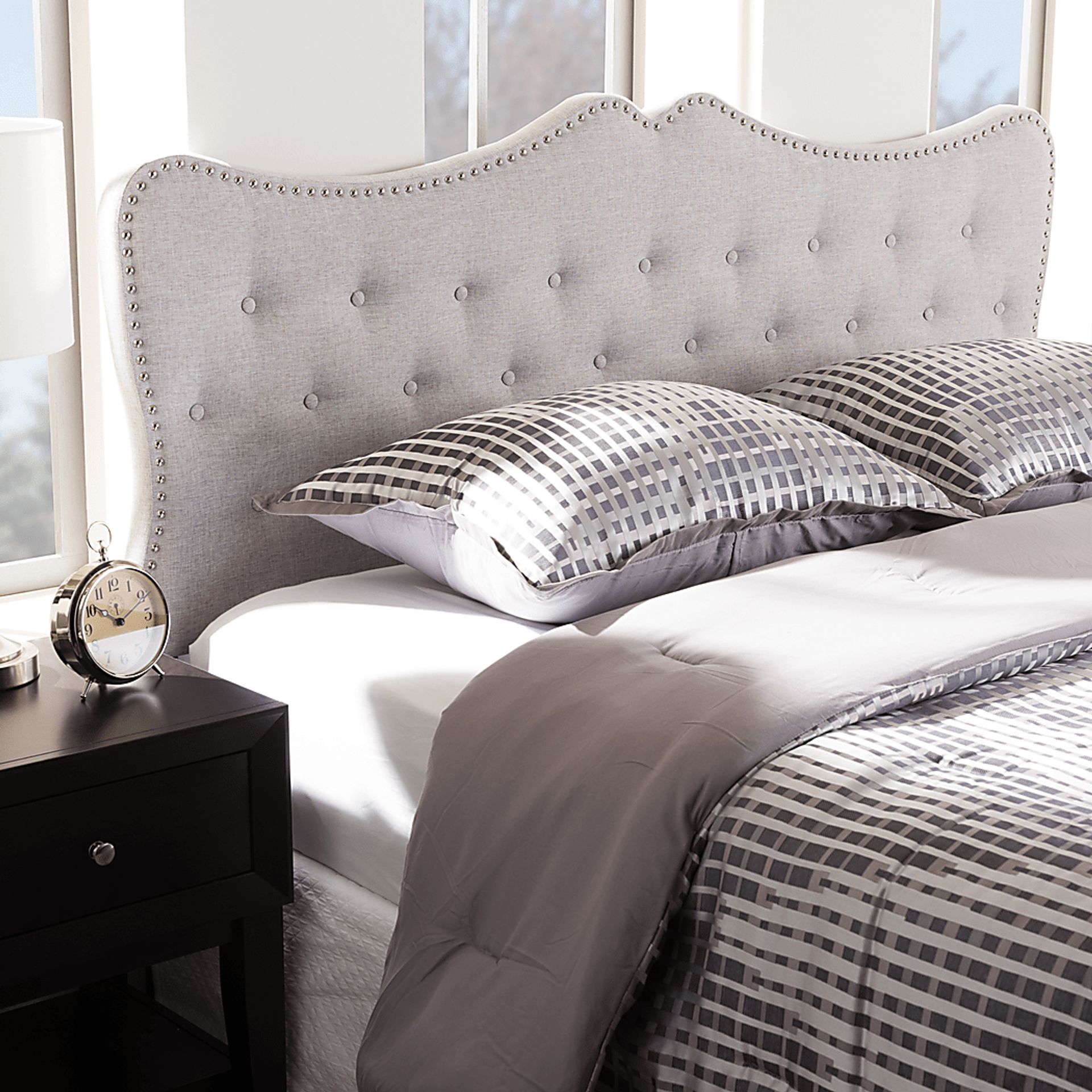 Glenvale Gray Queen Upholstered Headboard - Image 2