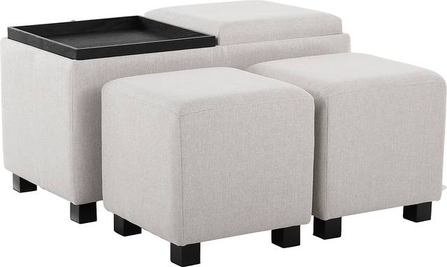 Glenward Cream Nesting Ottoman, Set of 3 - Thumbnail - Image 3
