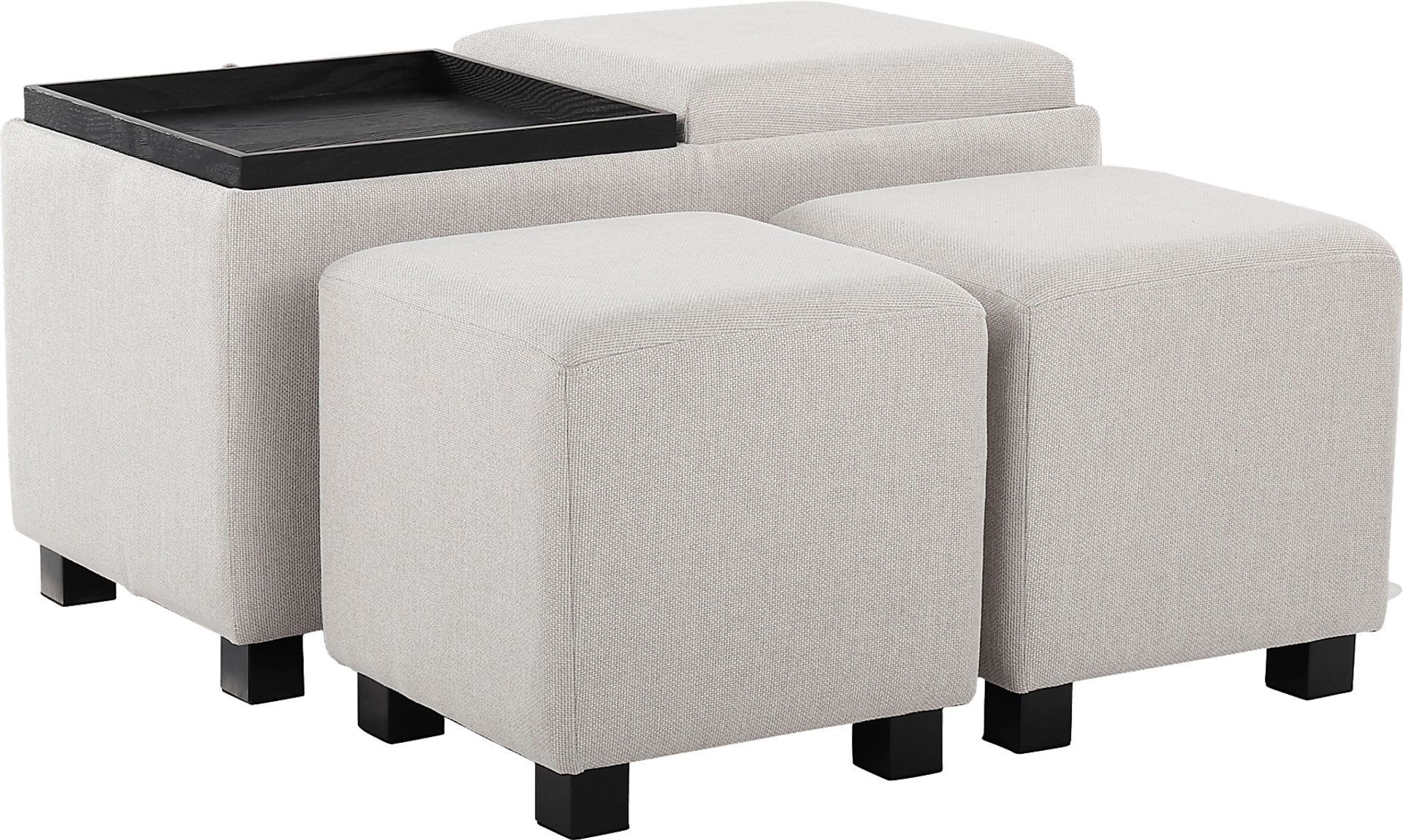 Glenward Cream Nesting Ottoman, Set of 3 - Image 3