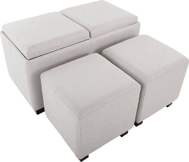 Glenward Cream Nesting Ottoman, Set of 3 - Thumbnail - Image 4