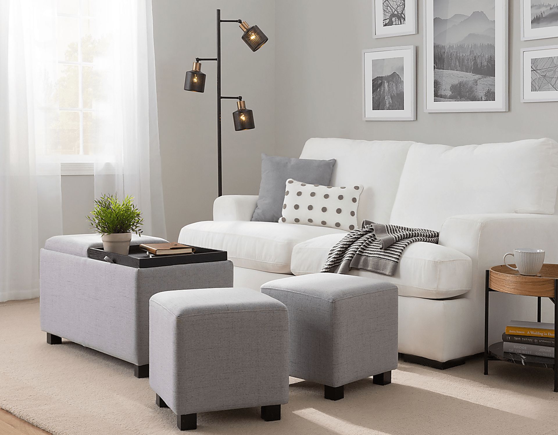 Glenward Gray Nesting Ottoman, Set of 3 - Image 3