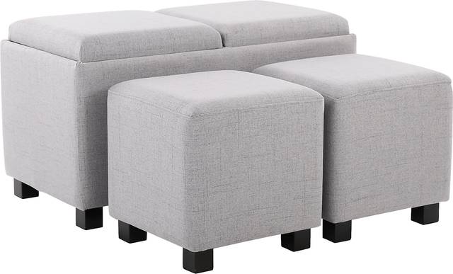 Glenward Gray Nesting Ottoman, Set of 3 - Thumbnail - Image 4