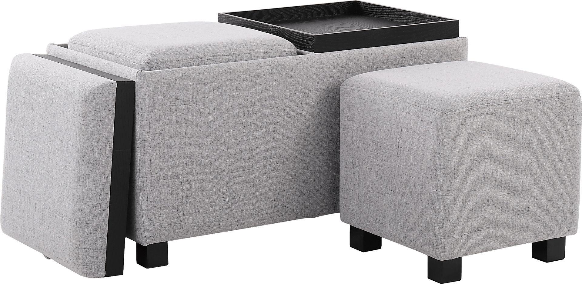 Glenward Gray Nesting Ottoman, Set of 3 - Image 5