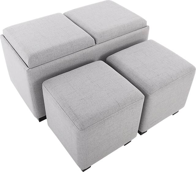 Glenward Gray Nesting Ottoman, Set of 3 - Thumbnail - Image 8