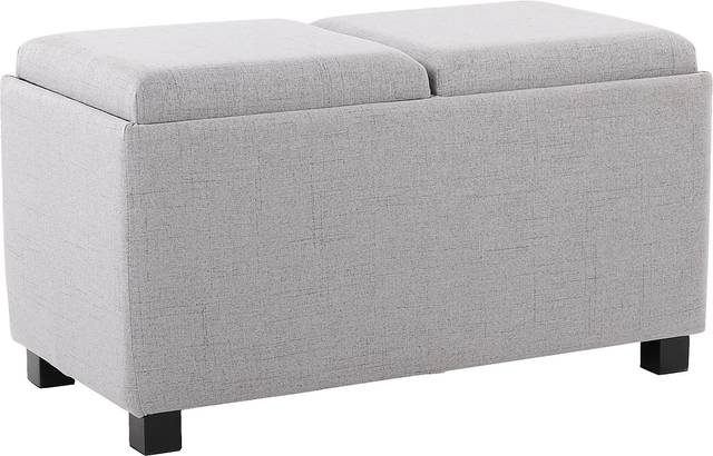 Glenward Gray Nesting Ottoman, Set of 3 - Thumbnail - Image 1