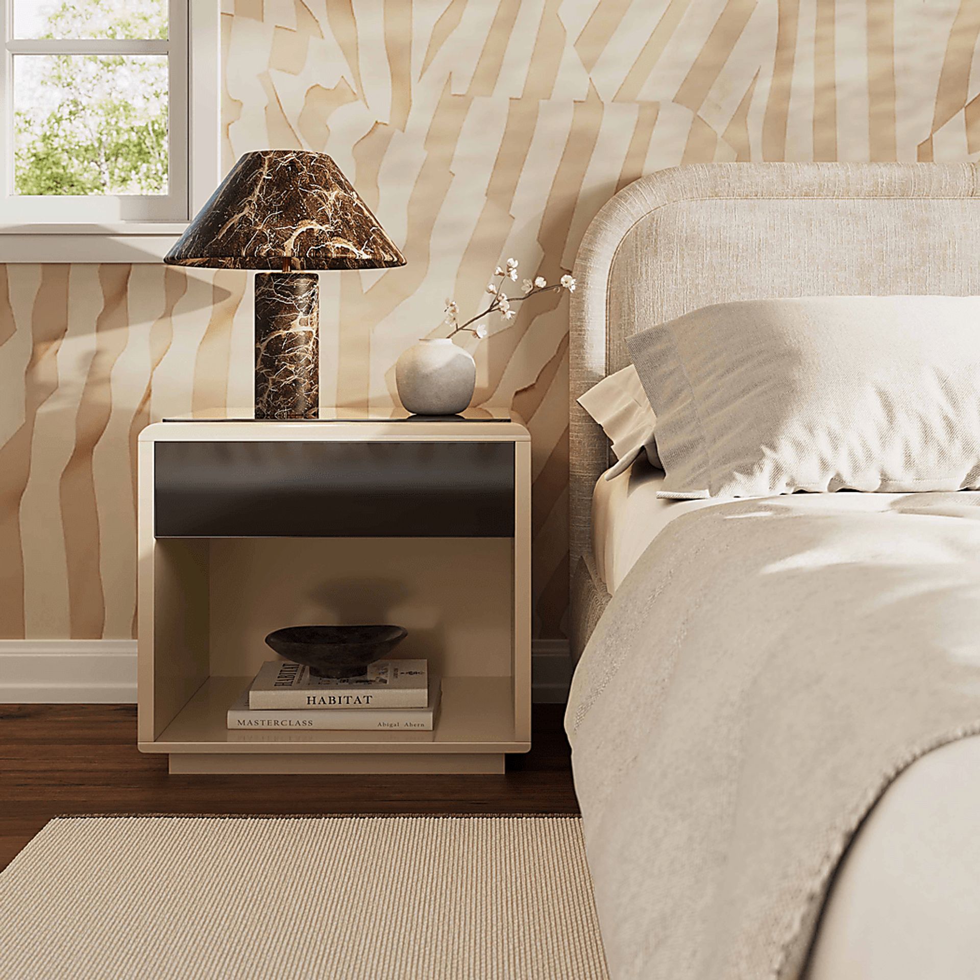 Globalbridge Taupe Nightstand - Image 2