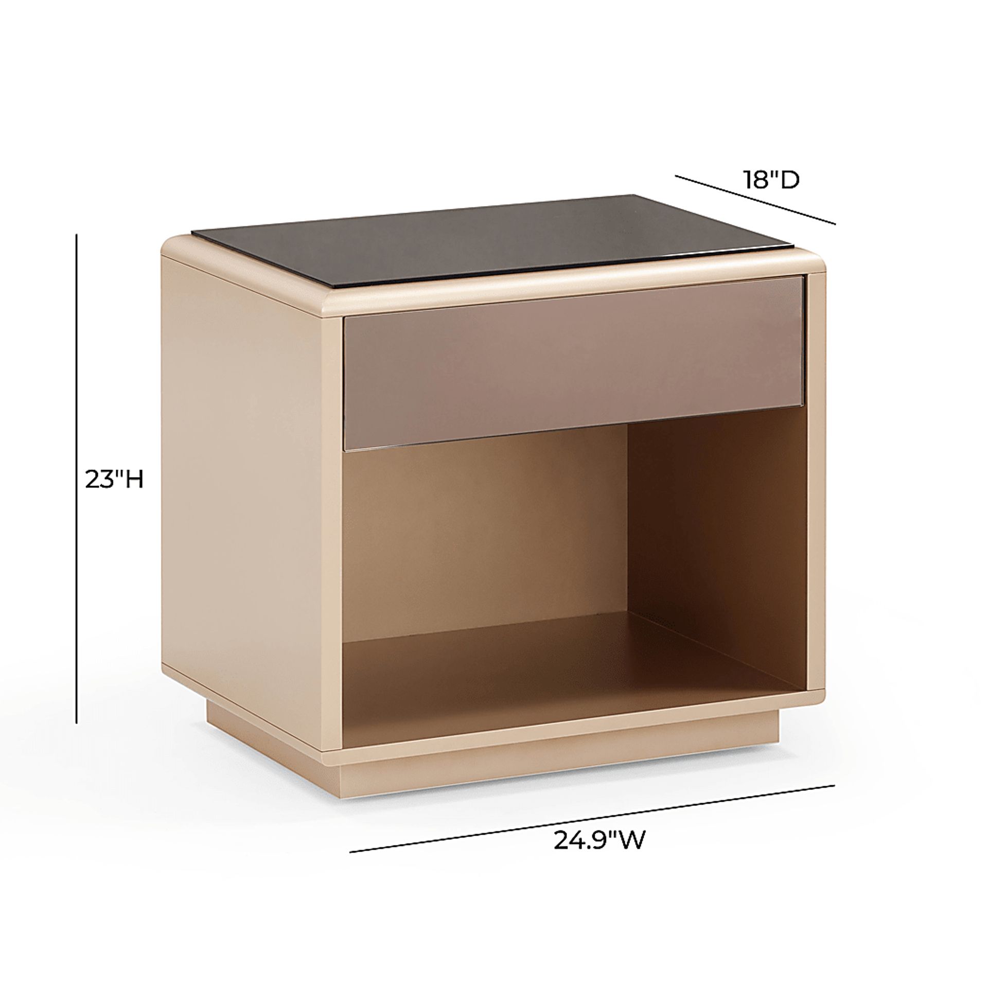 Globalbridge Taupe Nightstand - Image 3