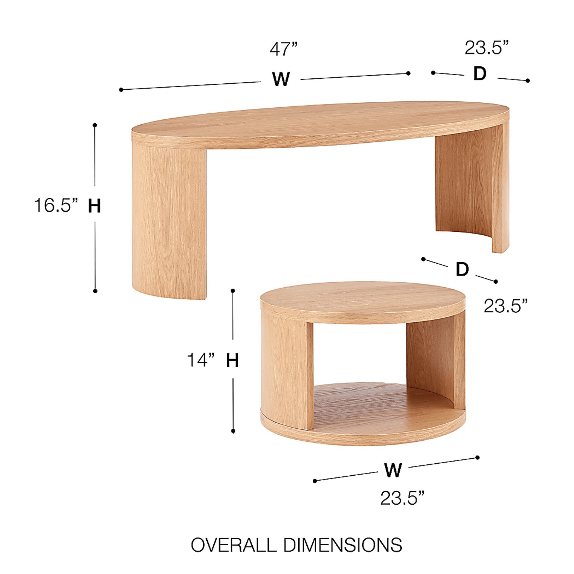 Globalwater Brown Nesting Cocktail Table, Set of 2 - Image 4