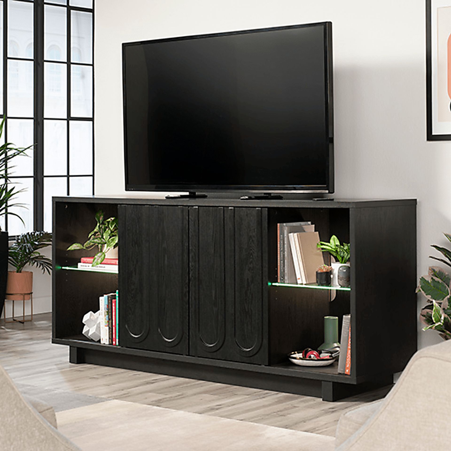 Globecoms Black 70 in. Console - Image 2