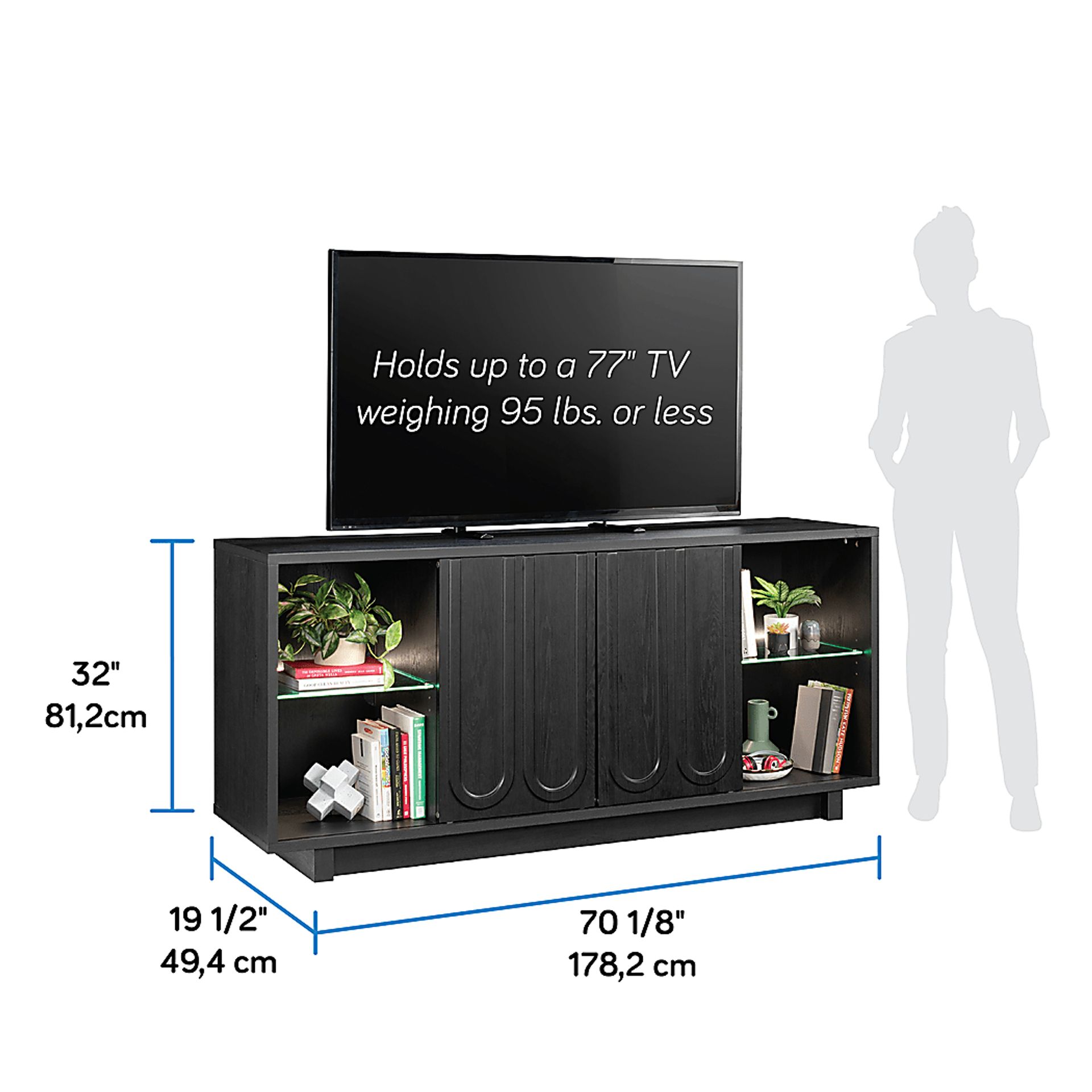 Globecoms Black 70 in. Console - Image 7