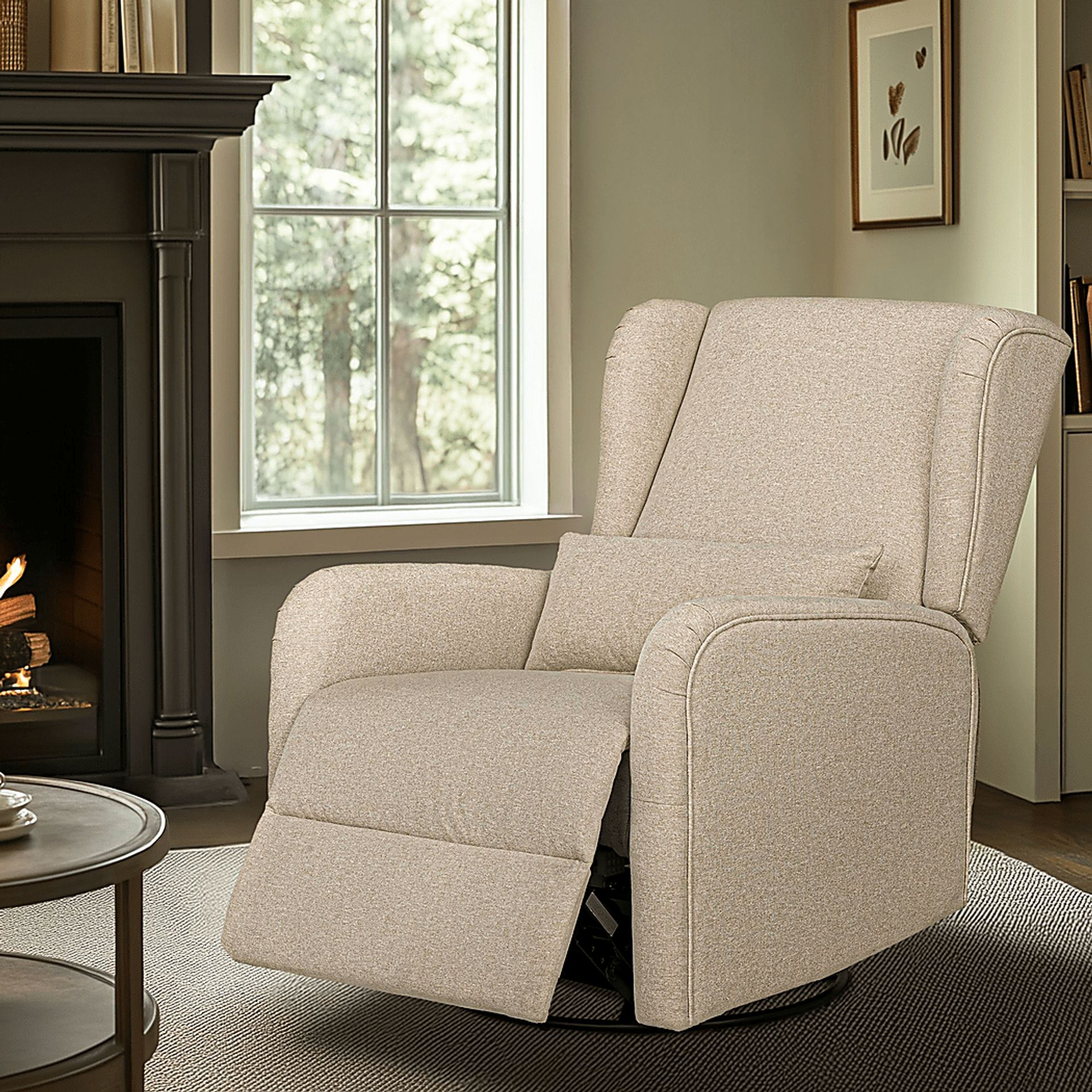 Globeex Beige Power Swivel Recliner - Image 3