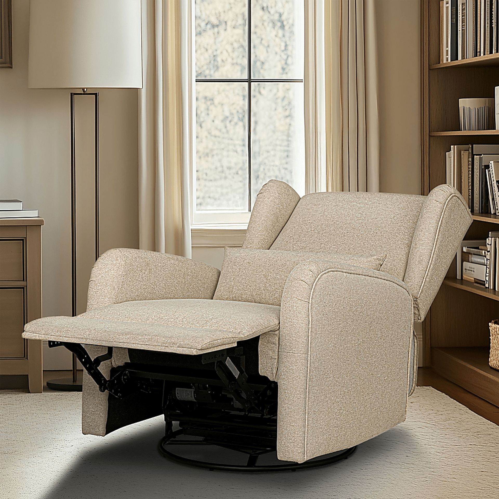 Globeex Beige Power Swivel Recliner - Image 5