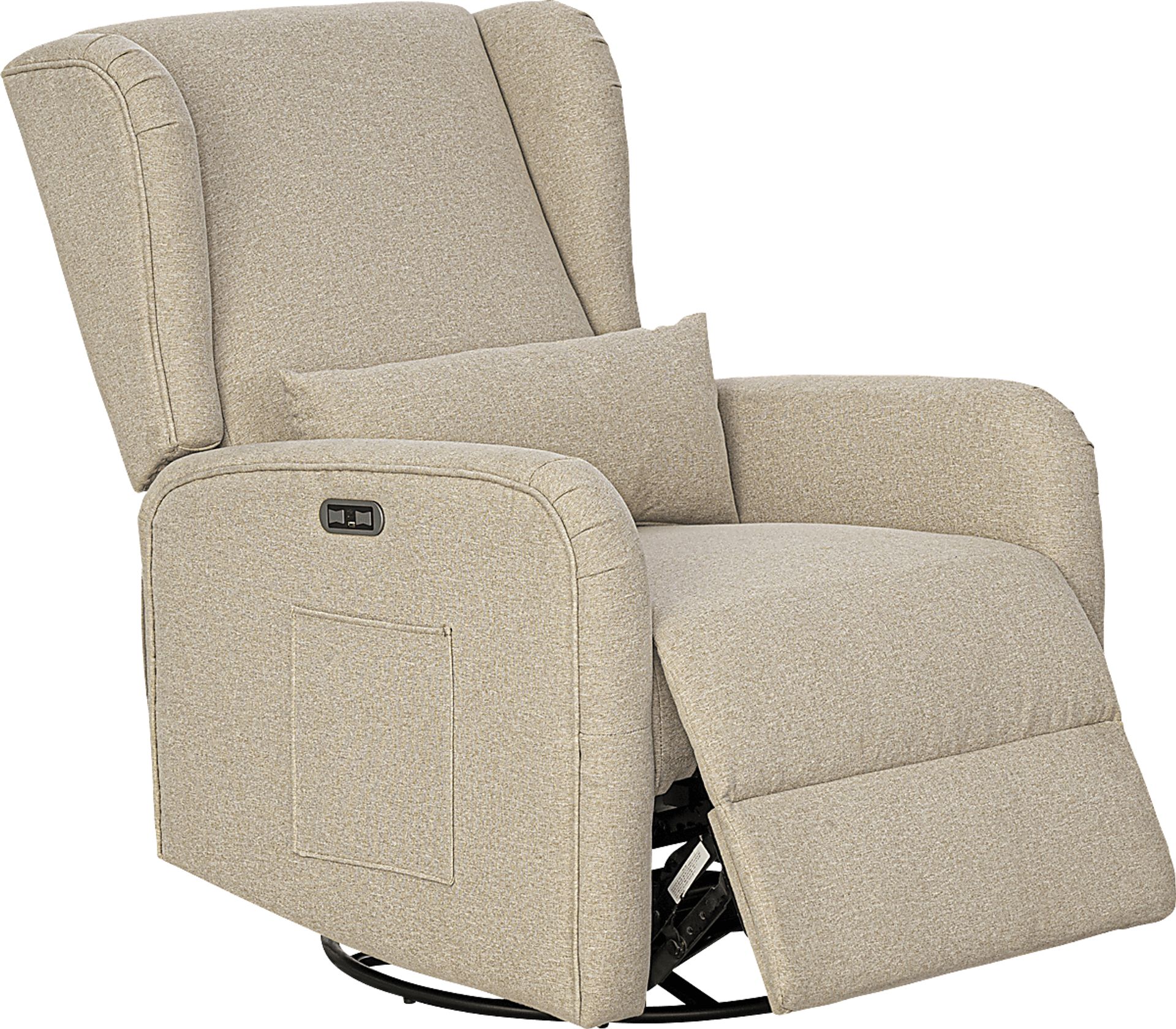 Globeex Beige Power Swivel Recliner - Image 1