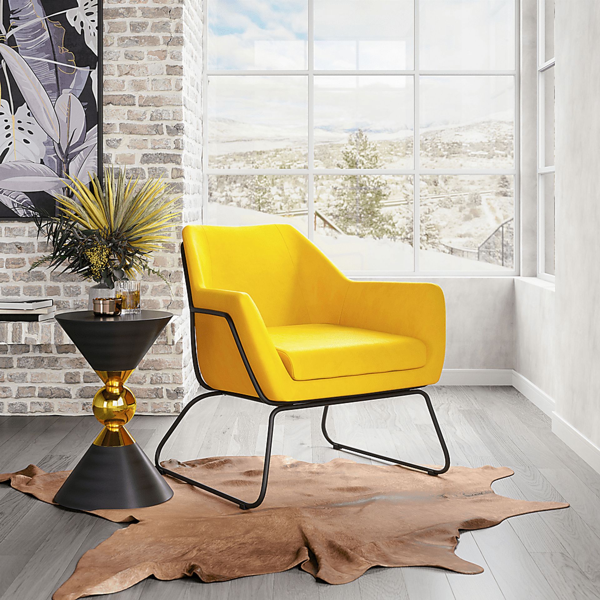 Gloralee Yellow Accent Chair - Image 2