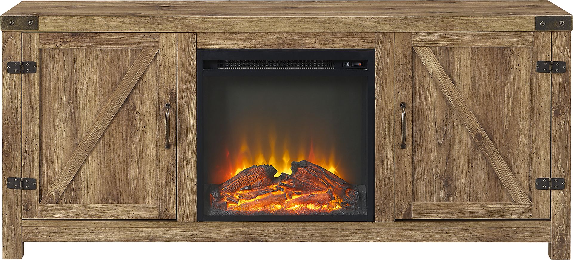 Gloxina Brown 58 in. Console, With Electric Fireplace - Image 2