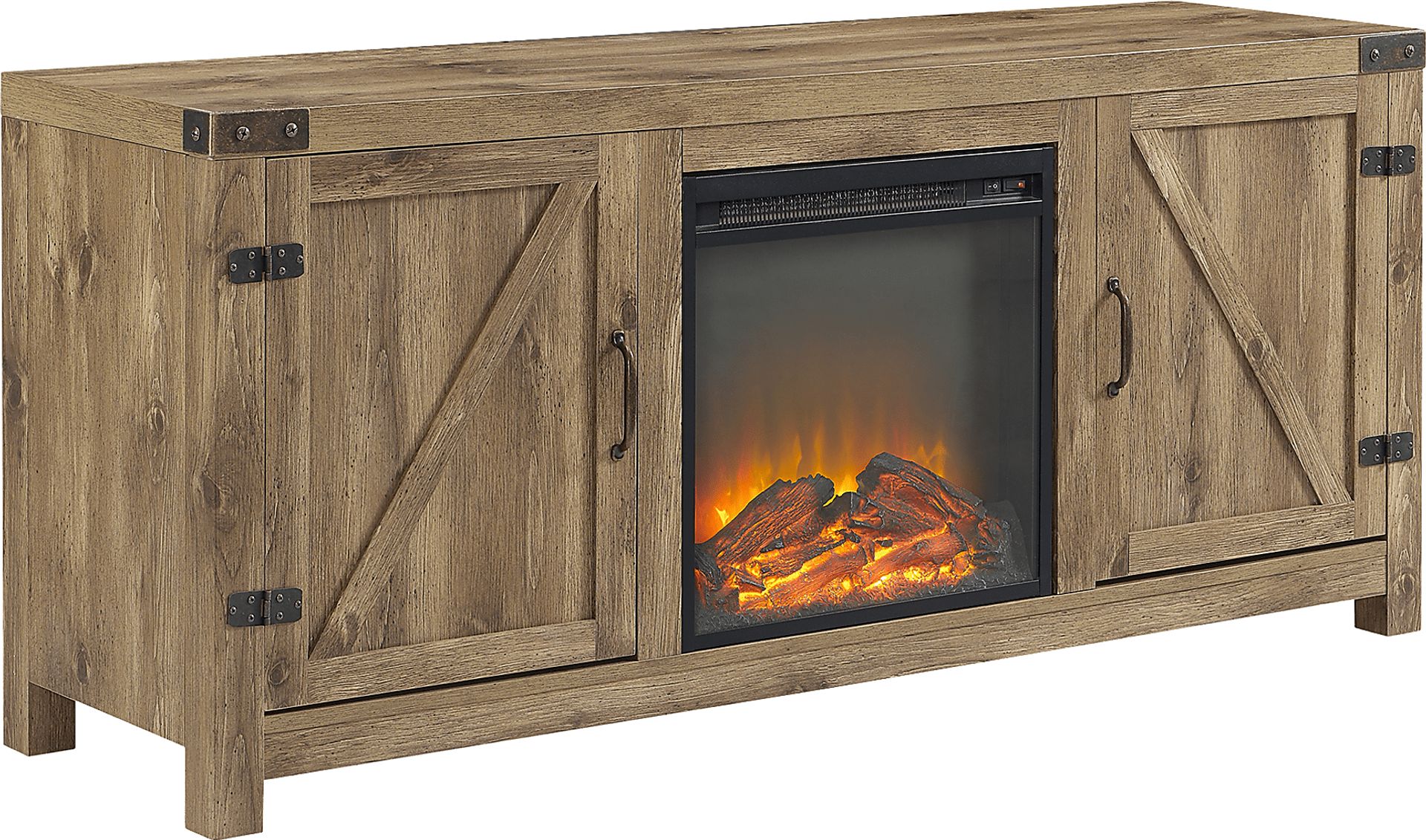 Gloxina Brown 58 in. Console, With Electric Fireplace - Image 1