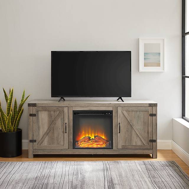 Gloxina Gray 58 in. Console, With Electric Fireplace - Thumbnail - Image 4
