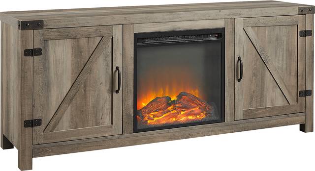 Gloxina Gray 58 in. Console, With Electric Fireplace - Thumbnail - Image 1