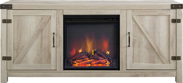 Gloxina White 58 in. Console, With Electric Fireplace - Thumbnail - Image 2