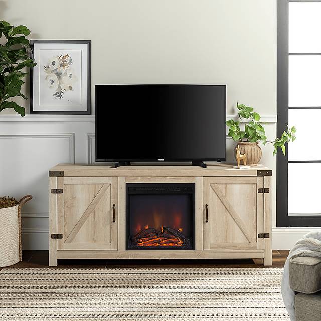 Gloxina White 58 in. Console, With Electric Fireplace - Thumbnail - Image 4