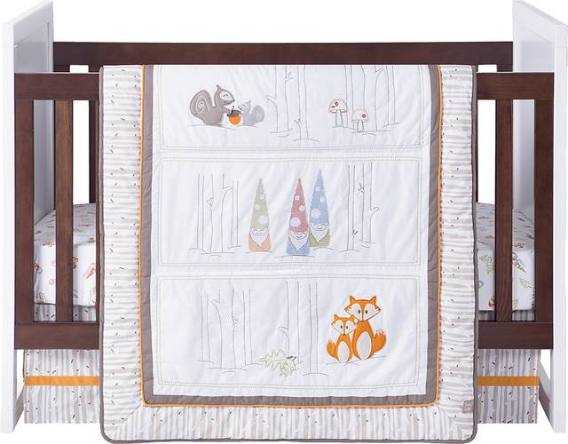 Gnome Trio White 4 Pc Baby Bedding Set - Thumbnail - Image 3