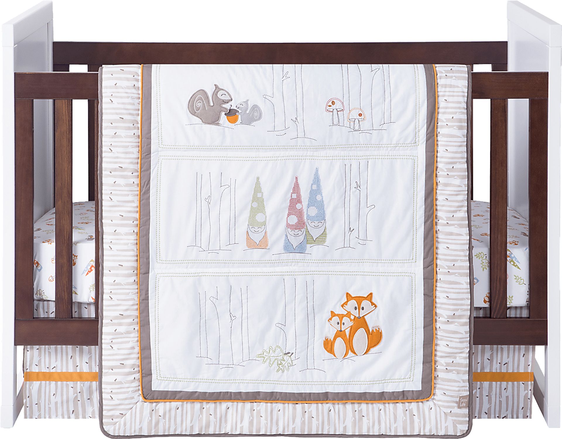 Gnome Trio White 4 Pc Baby Bedding Set - Image 3