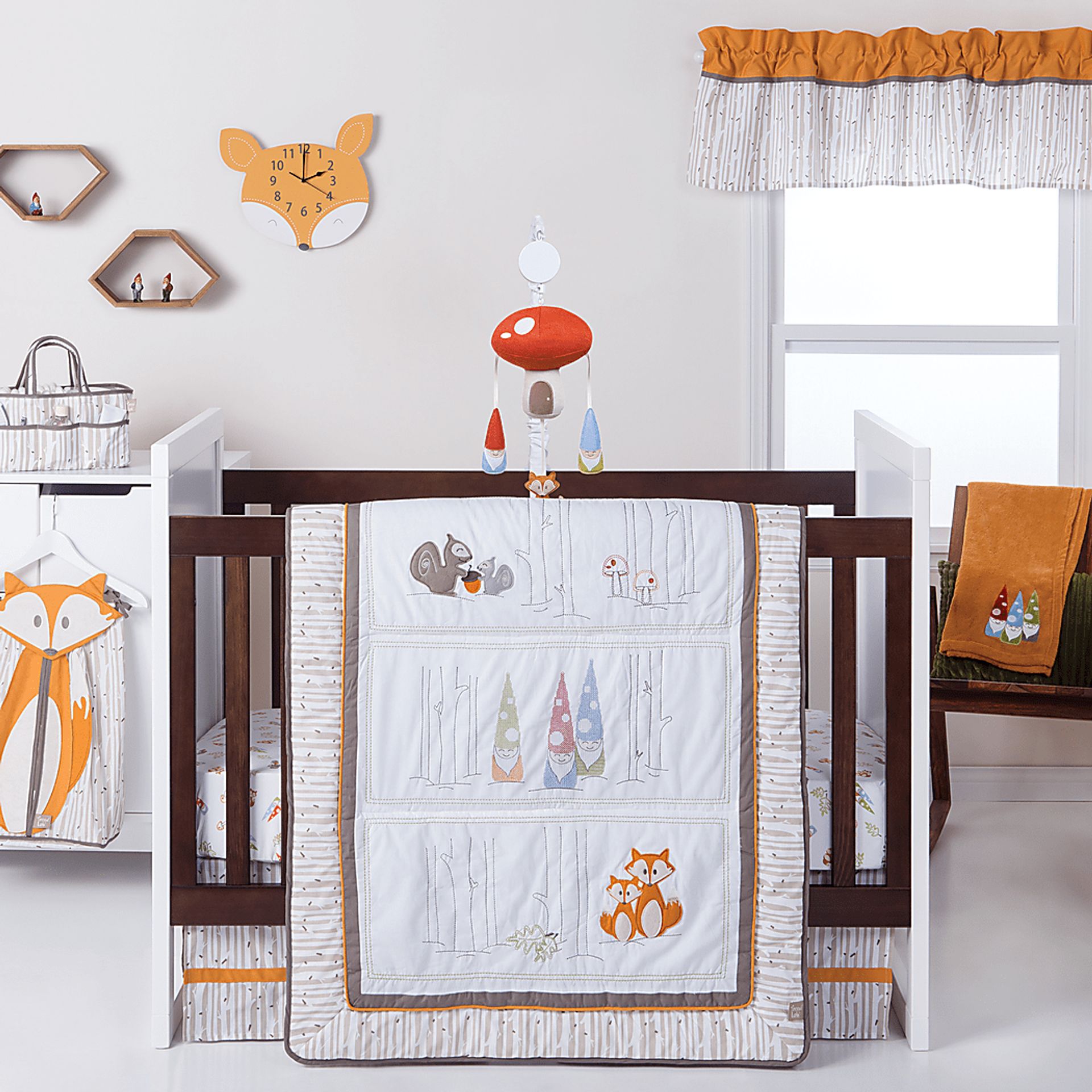 Gnome Trio White 4 Pc Baby Bedding Set - Image 1