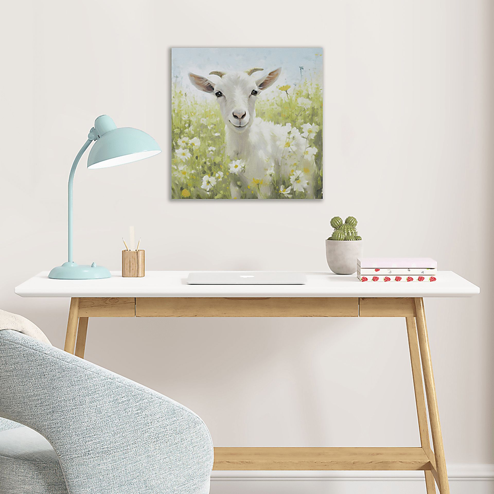 Goat Of Flowers Green Wall Decor - Image 2