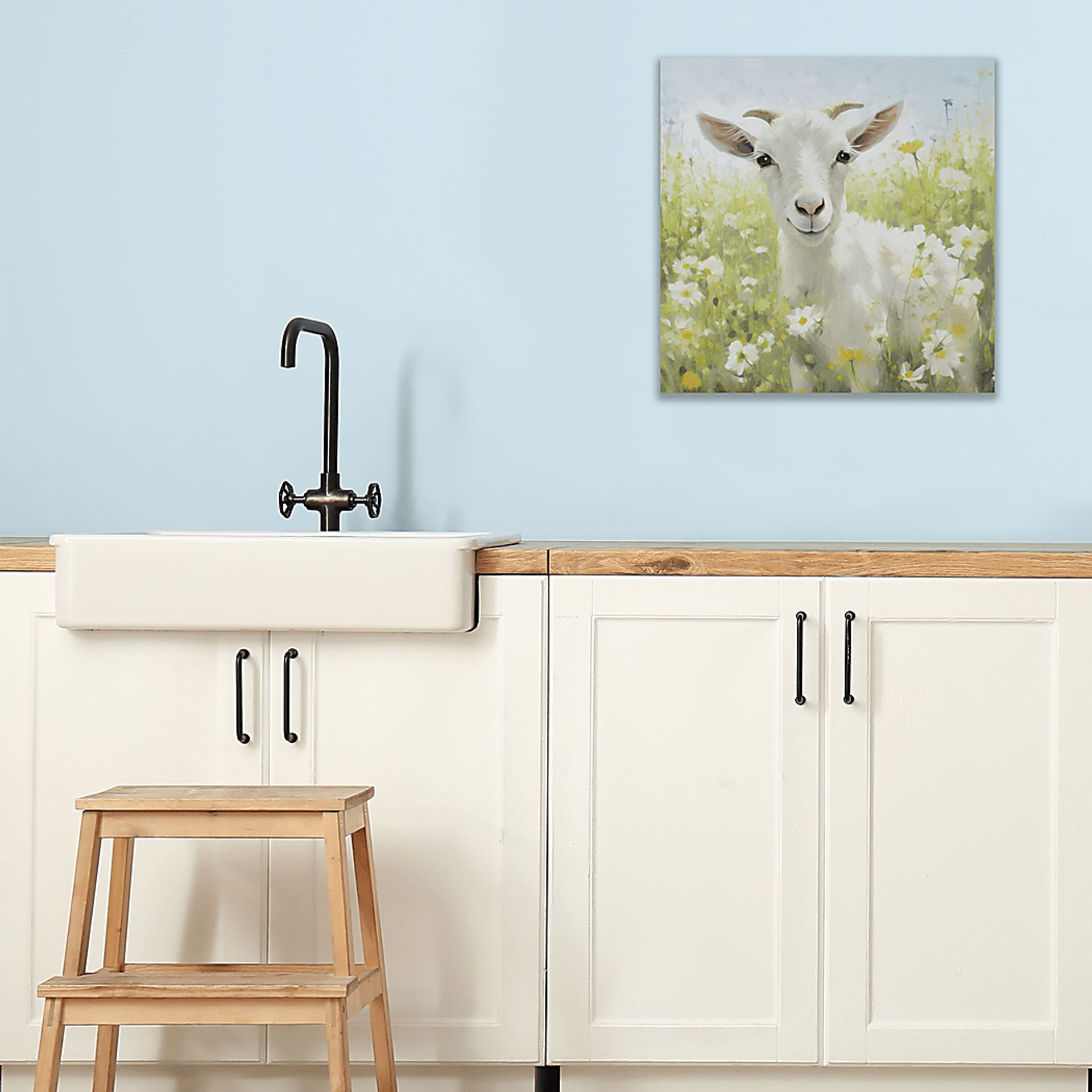 Goat Of Flowers Green Wall Decor - Image 3