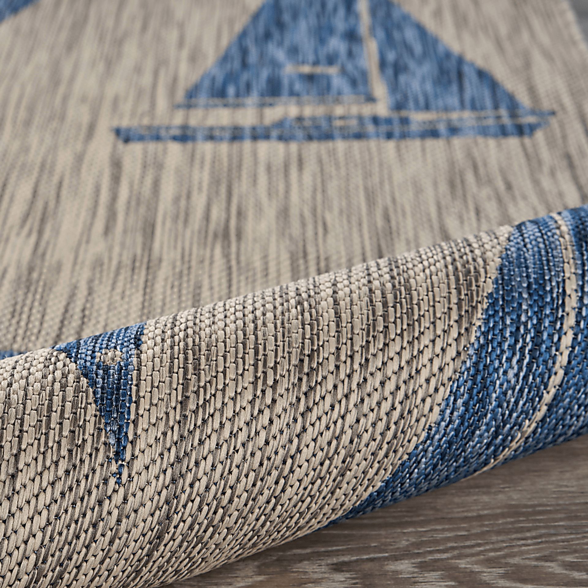 Godegan Gray/Navy 7'9 x 9'5 Indoor/Outdoor Rug - Image 5