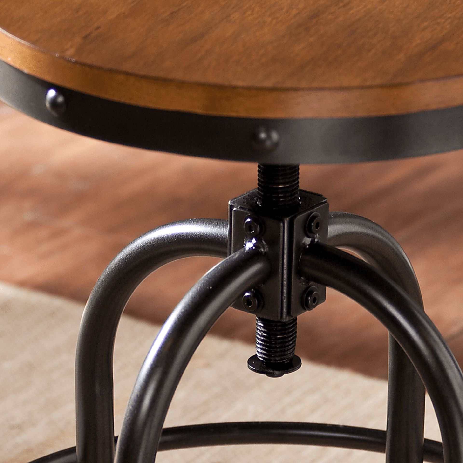 Godurn Black Adjustable Barstool - Image 4