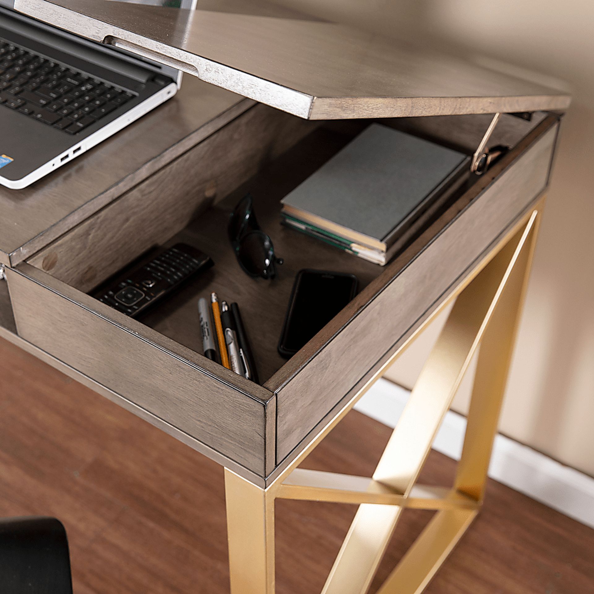 Goldbridge Gray Desk - Image 6