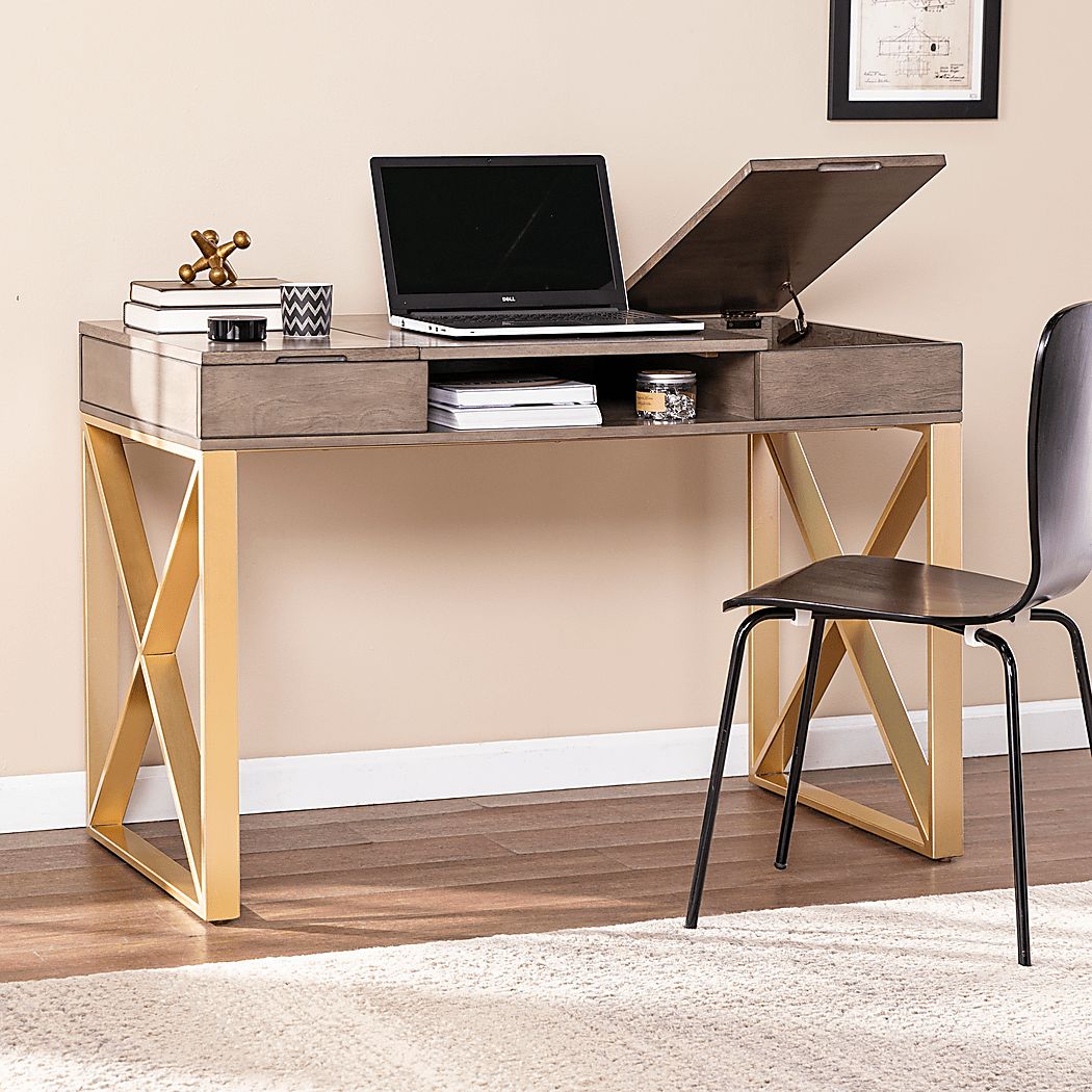 Goldbridge Gray Desk - Thumbnail 5